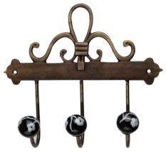 Black Floral Ceramic Iron Hooks