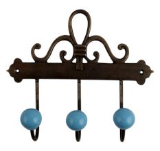 Solid Turquoise Ceramic Iron Hooks