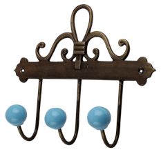 Solid Turquoise Ceramic Iron Hooks