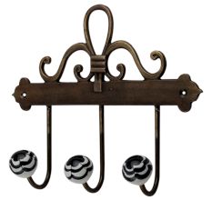 Black Floral Ceramic Iron Hooks