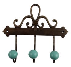 Solid Sea Green Ceramic Iron Hooks
