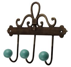 Solid Sea Green Ceramic Iron Hooks