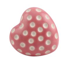 Pink Heart Etched Ceramic Drawer Knob