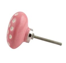 Pink Heart Etched Ceramic Drawer Knob