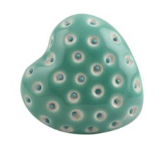 Sea Green Heart Etched Ceramic Cabinet Knob Online