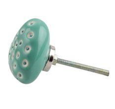 Sea Green Heart Etched Ceramic Cabinet Knob Online