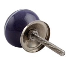 Purple Striped Small Ceramic Drawer Knob