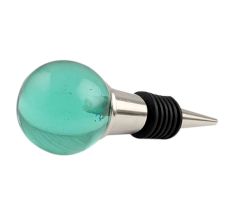 Green Round Glass Wine Stopper