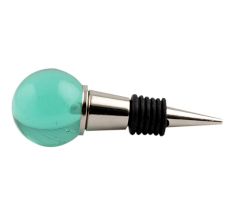 Green Round Glass Wine Stopper