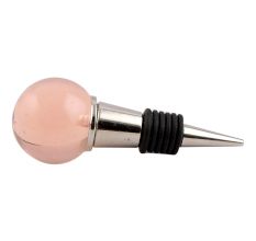 Pink Round Glass Wine Stopper