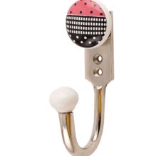 Black Pink Ceramic Flat Dresser Hooks