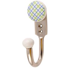 Pea Green Blue Ceramic Flat Wall Hooks