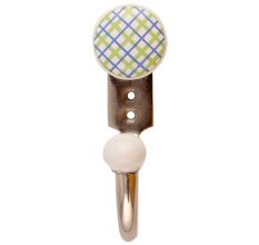 Pea Green Blue Ceramic Flat Wall Hooks