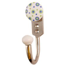 Blue Dot Ceramic Flat Wall Hooks Online
