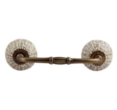 White Embossed Bridge Wardrobe Handle