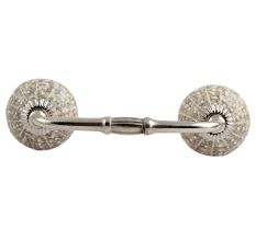 White Embossed Bridge Wardrobe Handle