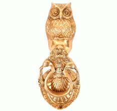 Golden Owl Brass Peacock Door Knocker