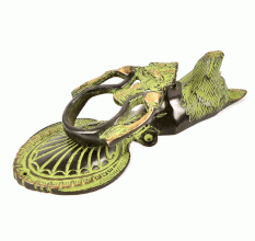 Bronze Wolf Atop Two Peacocks Knocker
