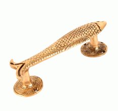 Golden Fish Shaped Brass Door Handle