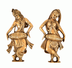 Bronze Couple Holding Drums Door Handles