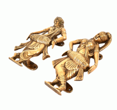Bronze Couple Holding Drums Door Handles