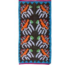 Brown Handmade Durry Flora And Fauna