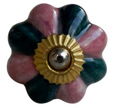 Pink Dark Green Knob
