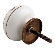 White Brown Leaf Flower Etched Knobs