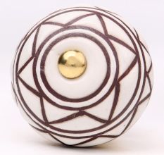 Brown Pattern Etched Ceramic Knobs