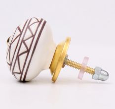 Brown Pattern Etched Ceramic Knobs