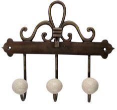 Cream Crackle Ceramic Iron Hooks