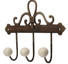 Cream Crackle Ceramic Iron Hooks