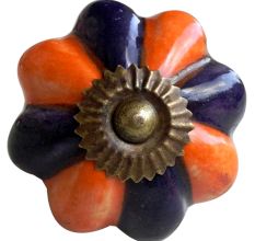Orange Navy Blue Knob