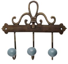 Grey Crackle Ceramic Iron Hooks