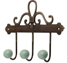 Solid Sage Green Ceramic Iron Hooks