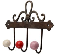 Multi Crackle Ceramic Iron Hooks