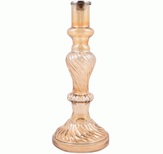 Glass Pillar Candle Holder With Spiral Design(Set of 1 Piece)