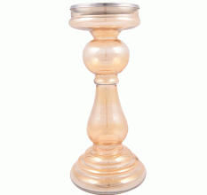 Unique Handmade Glass Pillar Candle Holder(Set of 1 Piece)