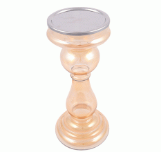 Unique Handmade Glass Pillar Candle Holder(Set of 1 Piece)