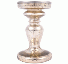 Tall Hollow Glass Pillar Candle Holder