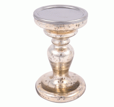 Tall Hollow Glass Pillar Candle Holder