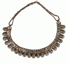 Oxidised Silver AlloyÂ Pulinagam Choker Necklace
