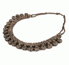 Oxidised Silver AlloyÂ Pulinagam Choker Necklace