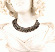 Metal Alloy Choker With Oxidised Silver Finish