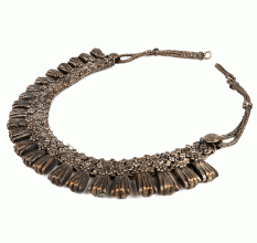 Metal Alloy Choker With Oxidised Silver Finish