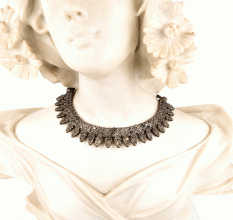 Silver Oxidized Indian Tribal Choker Necklace