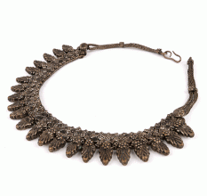 Silver Oxidized Indian Tribal Choker Necklace