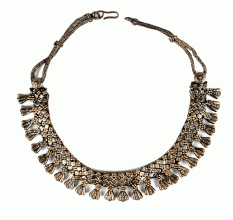 Silver Alloy Oxidized Choker Collar Necklace