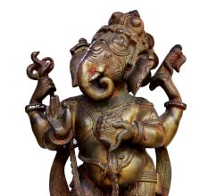 Brass Ganesha (Ht- 13.4 Inches)