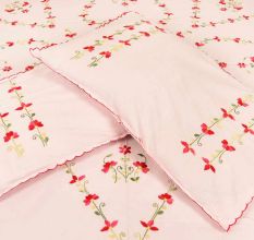 Misty Rose Cotton Double Bedsheet